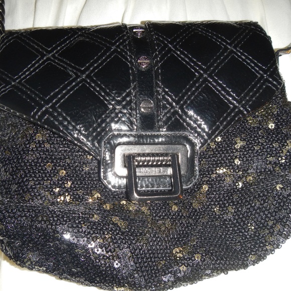 RACHEL Rachel Roy Handbags - Rachel Roy Black/Gold Sequin Evening Bag